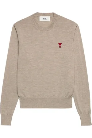 Ami Logo-embroidered wool jumper