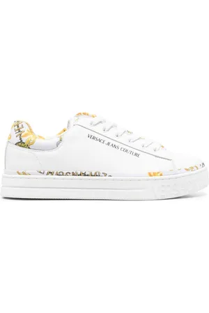 VERSACE Logo-print leather sneakers
