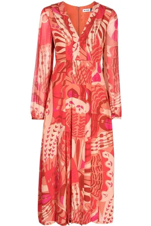 RIXO London Camellia patterned-jacquard midi dress