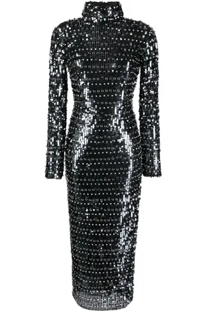 Patrizia Pepe V-back sequinned maxi dress