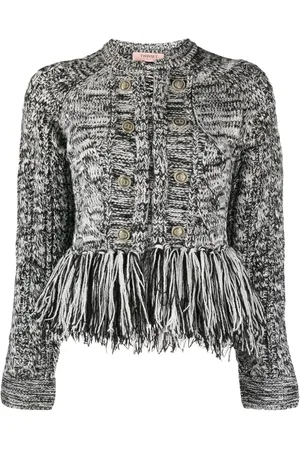 Twin-Set Fringed-hem knit jumper