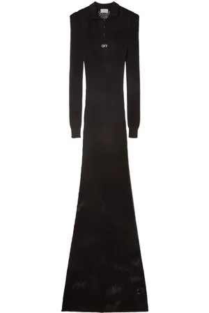 OFF-WHITE Netted maxi polo dress