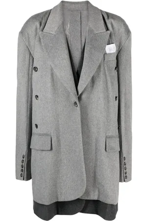 Rokh Logo-patch single-breasted coat