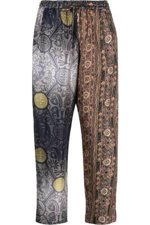 PIERRE-LOUIS MASCIA Graphic-print silk trousers