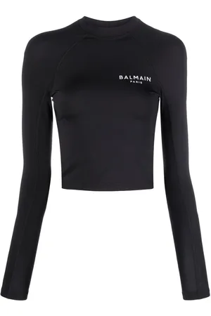 Balmain Logo-print cropped top