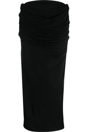 Paris Georgia Draped midi straight skirt