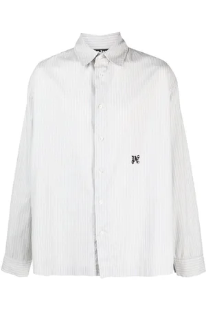 Palm Angels Monogram-embroidered striped shirt