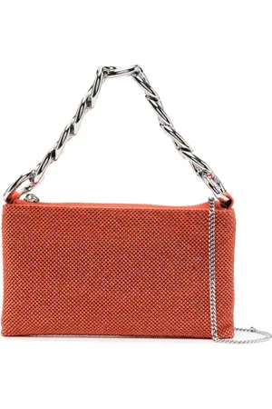 Patrizia Pepe Maxichain rhinestone clutch bag