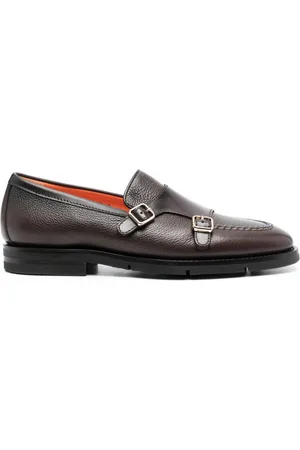 santoni Dong leather monk shoes