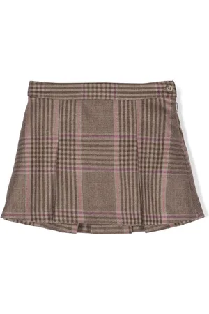 BONPOINT Tutti check-print pleated skirt