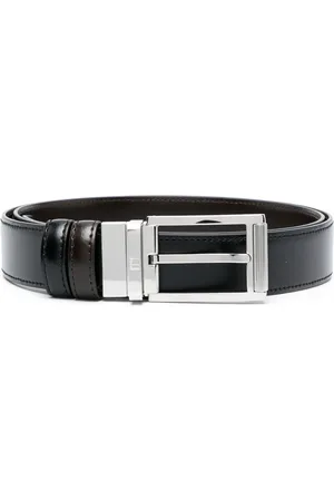 Dunhill Silver-tone Pebbled-leather Bracelet in Blue for Men