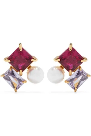 JW Anderson Bumper-Moon Crystal Stud Earrings - Farfetch