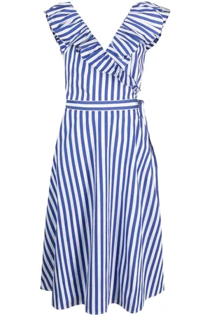 Ralph Lauren Striped ruffled-trim cotton dress