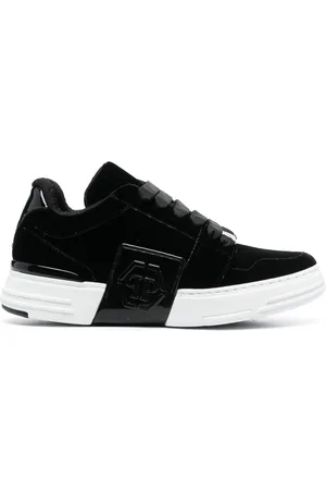 Philipp Plein Tonal-logo velvet low-top sneakers