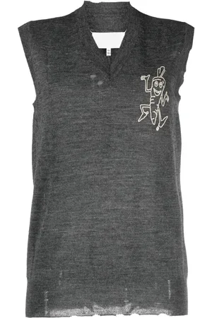 Maison Margiela Intarsia-knit wool vest
