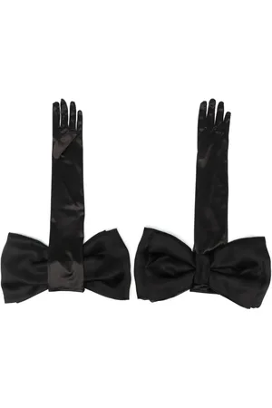 Parlor Bow-detail satin gloves