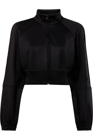Reebok Logo-embroidered cropped track jacket