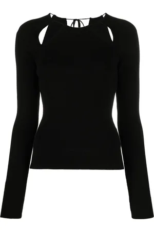LVIR Cut-out ribbed-knit top