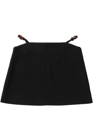 Ganni Bead-embellished organic cotton miniskirt