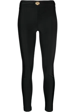 Roberto Cavalli Logo-plaque mid-rise leggings