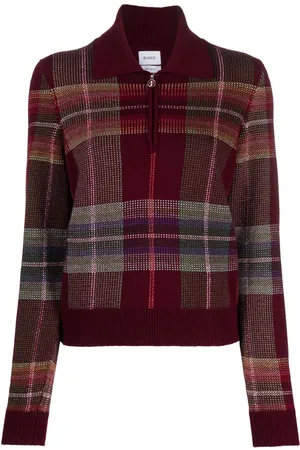 Barrie Zip-neck knitted jumper