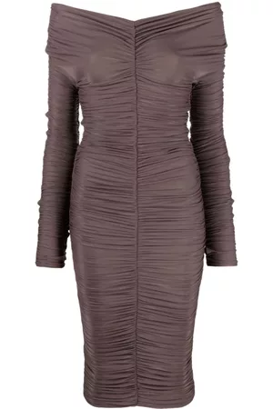 The Andamane Nicole ruched off-shoulder dress
