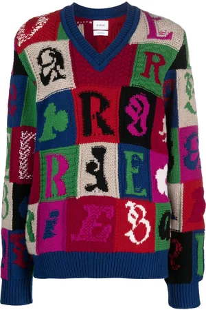 Barrie Intarsia-knit logo cashmere jumper