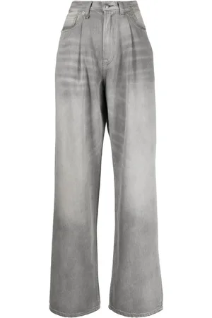 R13 Faded-effect high-waist jeans