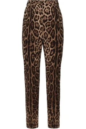 Dolce & Gabbana High-waisted leopard-print trousers
