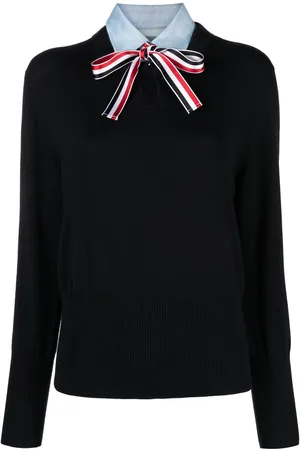 Thom Browne Jersey stitch round collar shirt