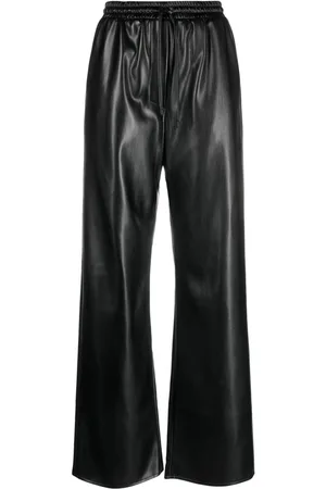 Patrizia Pepe Drawstring-waist patent-finish trousers