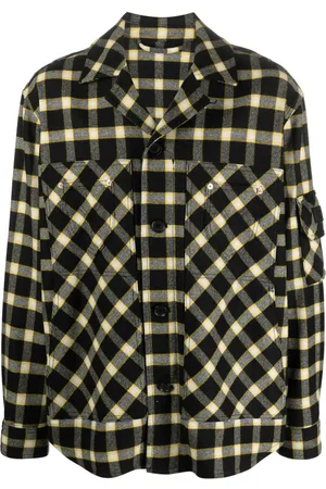 VERSACE Button-down checked shirt jacket