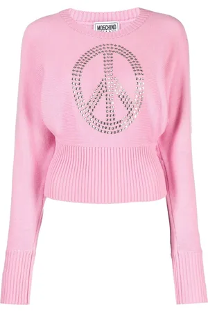 Moschino Rhinestone-embellished fine-knit jumper