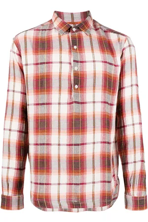 BARENA Check-print long-sleeved shirt