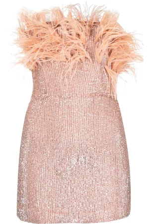 Retrofete Feather-detail mini dress