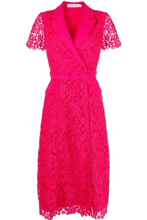 Self-Portrait Belted lace midi dress