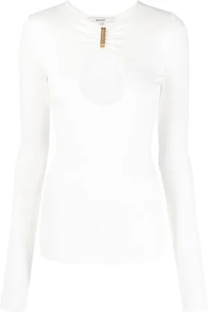 MANURI Cut-out detail long-sleeve top