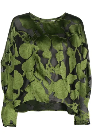 HENRIK VIBSKOV Graphic-print cropped blouse