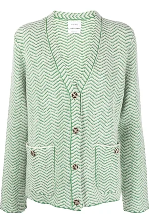 Barrie Chevron-knit V-neck cardigan
