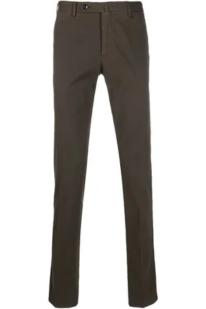 PT Torino Off-centre fastening cotton trousers