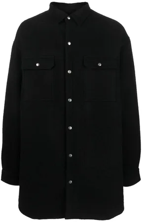Rick Owens Press-stud fastening virgin-wool coat