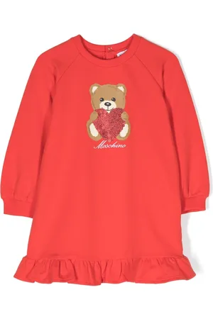 Moschino Teddy bear-print ruffle-trim dress