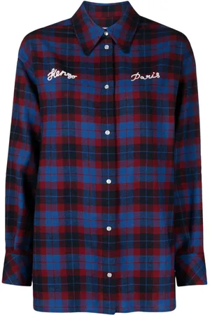Kenzo Logo-print check-pattern shirt