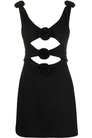 MAGDA BUTRYM Floral-appliqué cut-out minidress