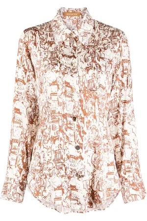 REJINA PYO Kora printed silk-blend blouse