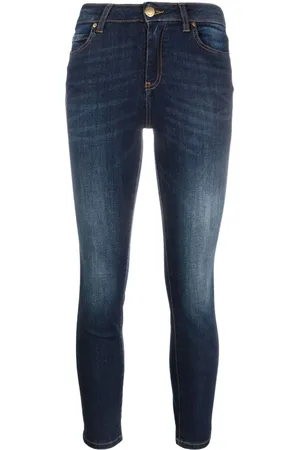 Pinko Logo-appliqué cropped skinny jeans