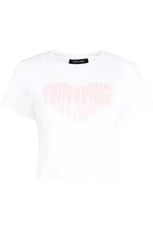 tout a coup Logo-print stretch-cotton cropped T-shirt