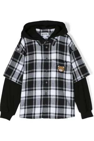 Moschino Teddy Bear-patch hooded check shirt