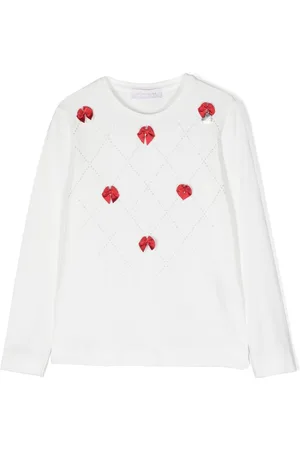 MONNALISA Bow-detailing crew-neck sweatshirt