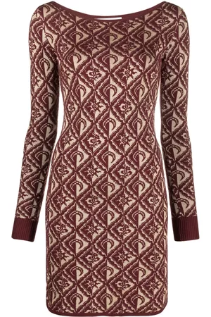 Marine Serre Moon Diamant-jacquard minidress